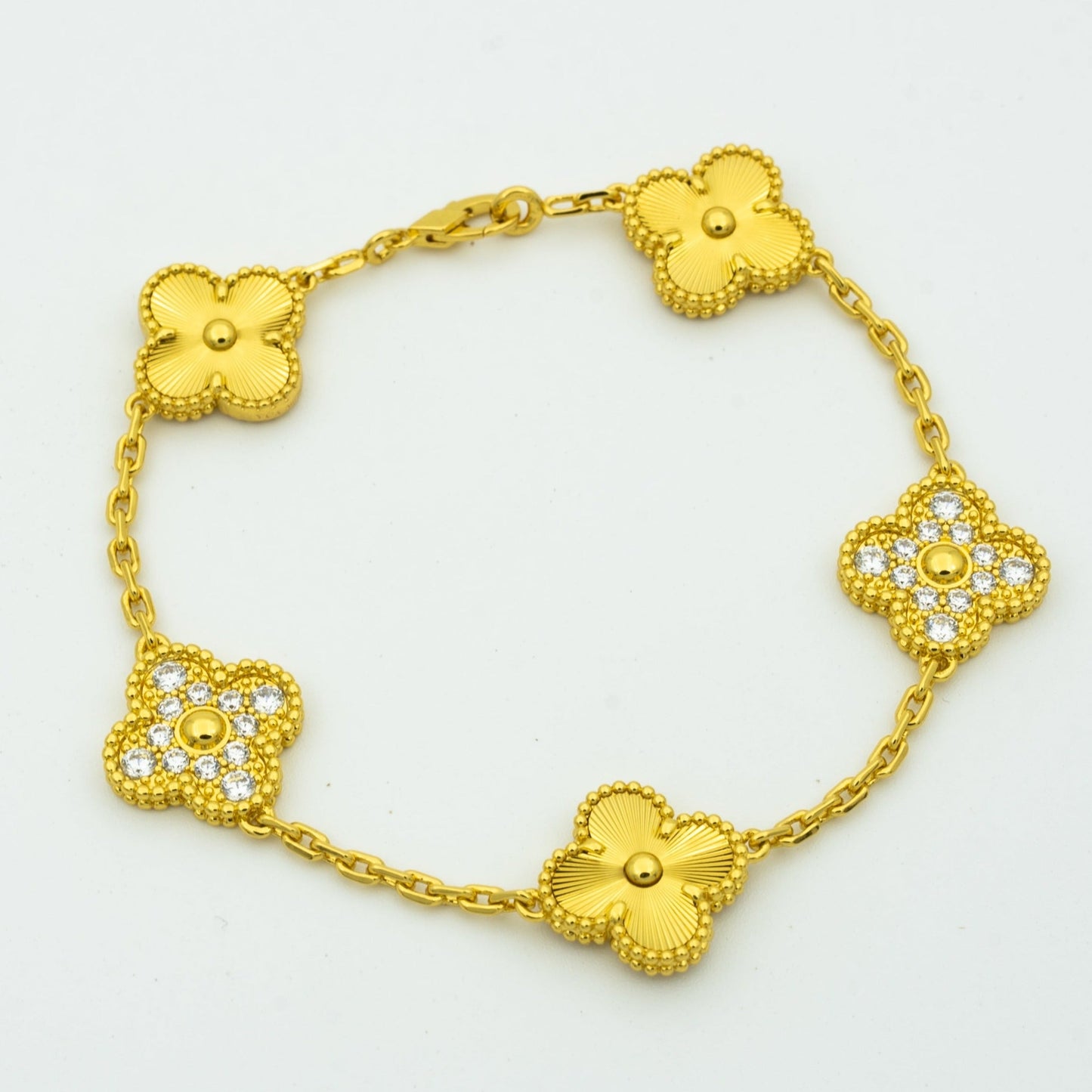 [Valéa jewellery]CLOVER BRACELET 5 MOTIFS GOLD DIAMOND