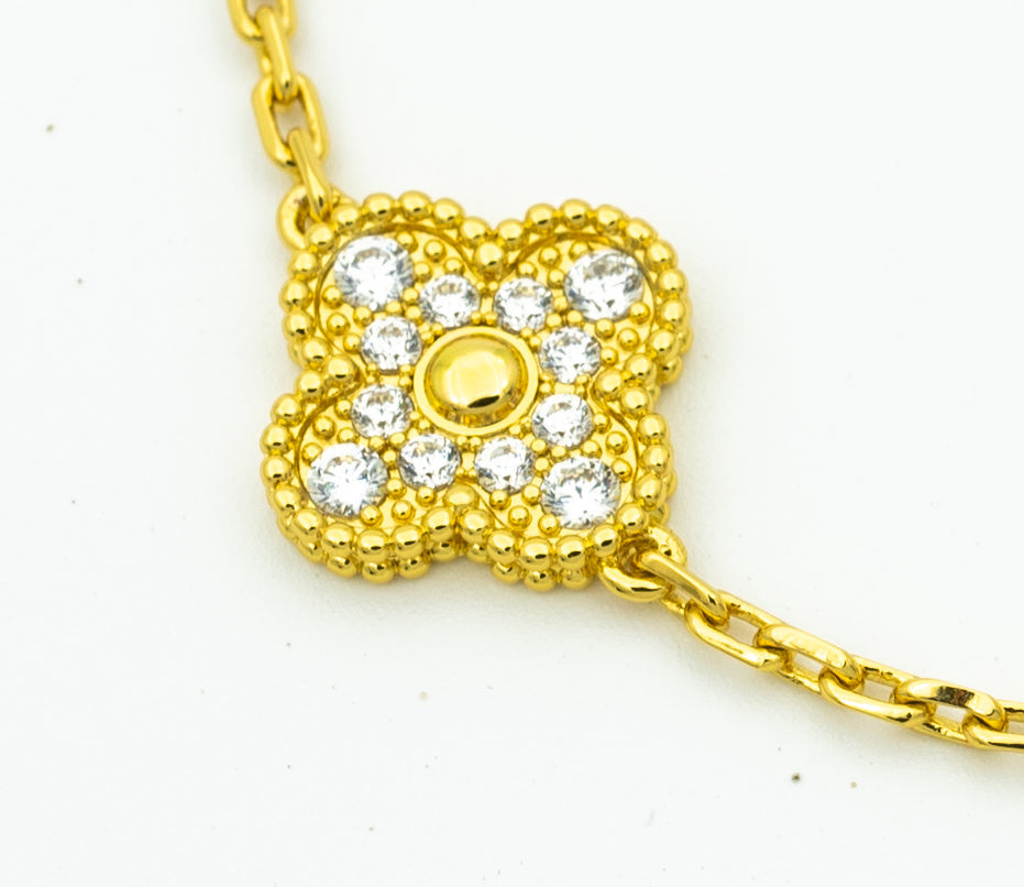 [Valéa jewellery]CLOVER BRACELET 5 MOTIFS GOLD DIAMOND