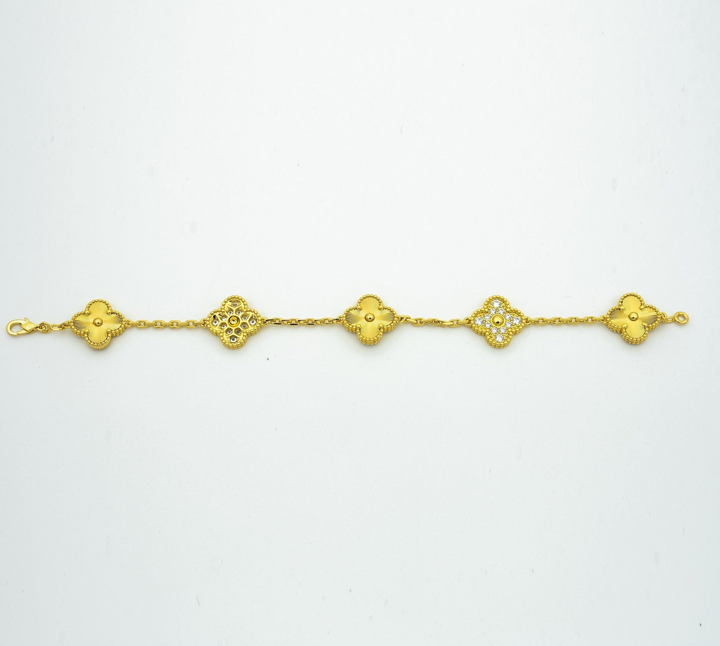 [Valéa jewellery]CLOVER BRACELET 5 MOTIFS GOLD DIAMOND