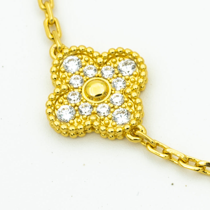 [Valéa jewellery]CLOVER BRACELET 5 MOTIFS GOLD DIAMOND