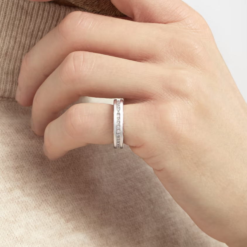 [valéa jewellery]ZERO 1 ONE-BAND PAVED DIAMONDS ON THE SPIRAL RING