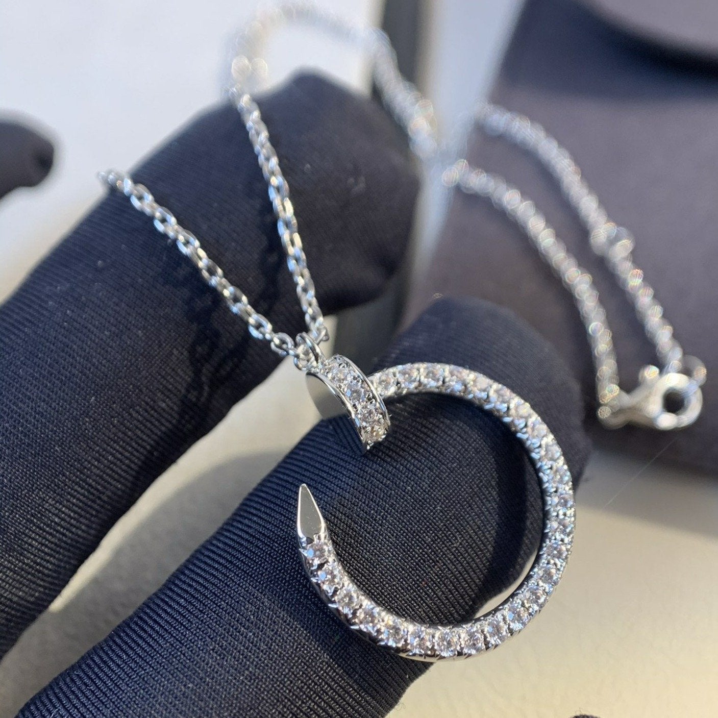 [Valéa jewellery]JUSTE NECKLACE SILVER DIAMONDS