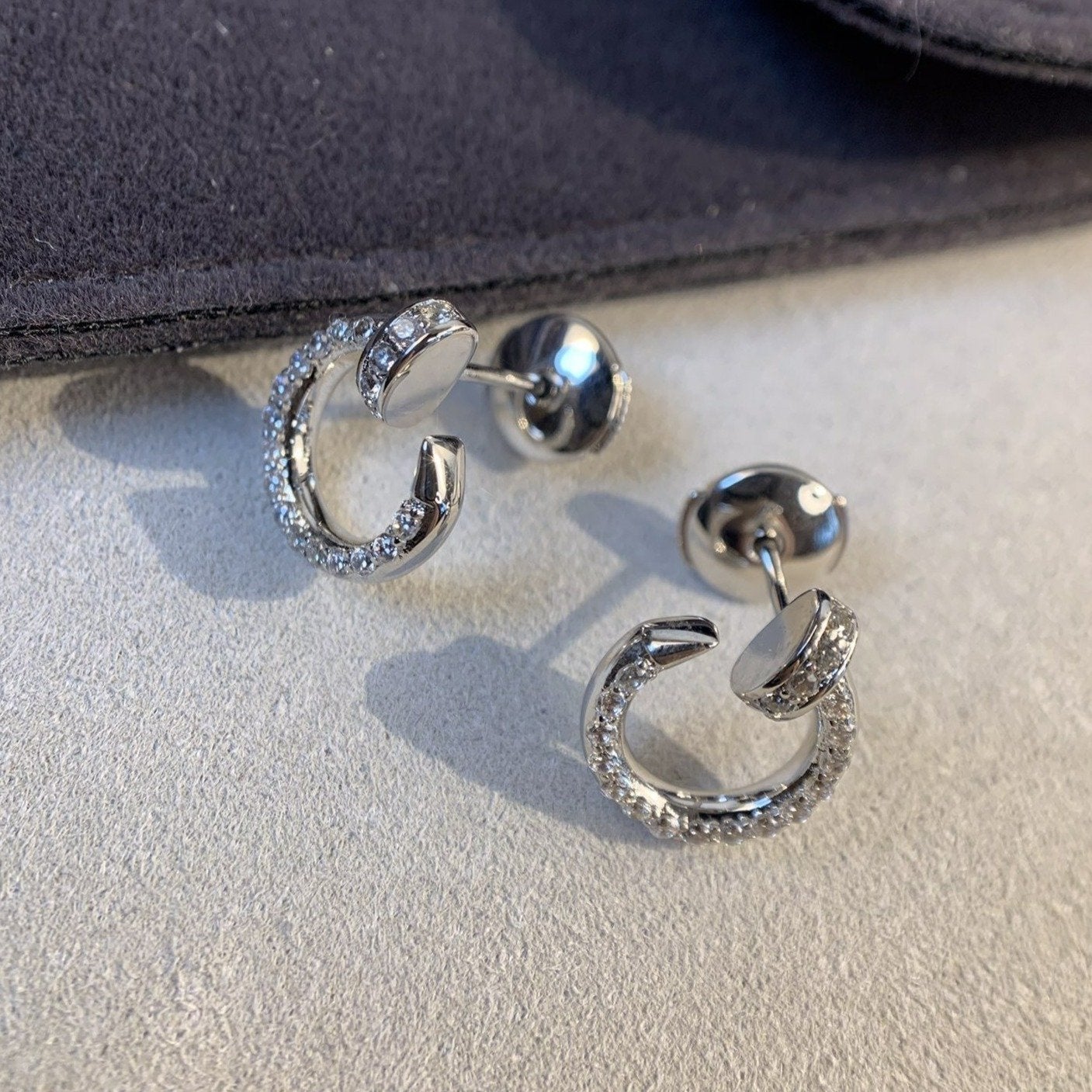 [Valéa jewellery]JUSTE EARRINGS SILVER DIAMONDS