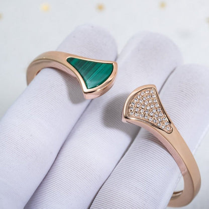 [Valéa jewellery]DREAM BRACELET OPEN MALACHITE PINK GOLD