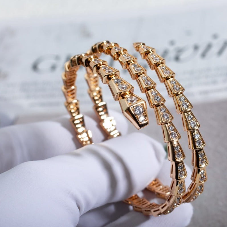 [Valéa jewellery]SERPENTI BRACELET PINK GOLD DIAMOND DOUBLE ROW