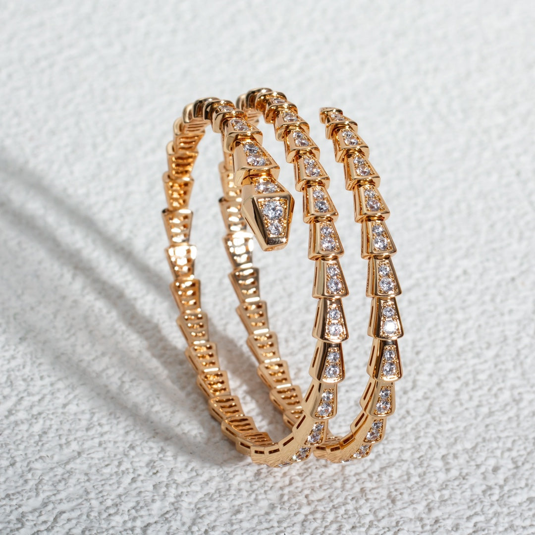 [Valéa jewellery]SERPENTI BRACELET PINK GOLD DIAMOND DOUBLE ROW