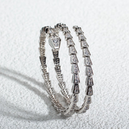 [valéa jewellery]SERPENTI BRACELET SILVER DIAMOND DOUBLE ROW