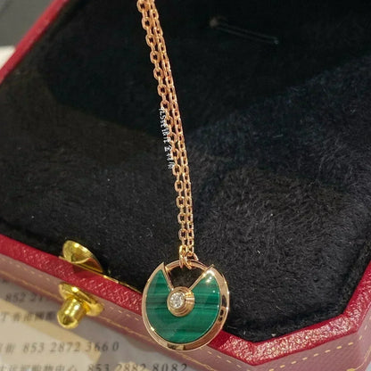 [Valéa jewellery]AMULETTE ROSE GOLD MALACHITE NECKLACE