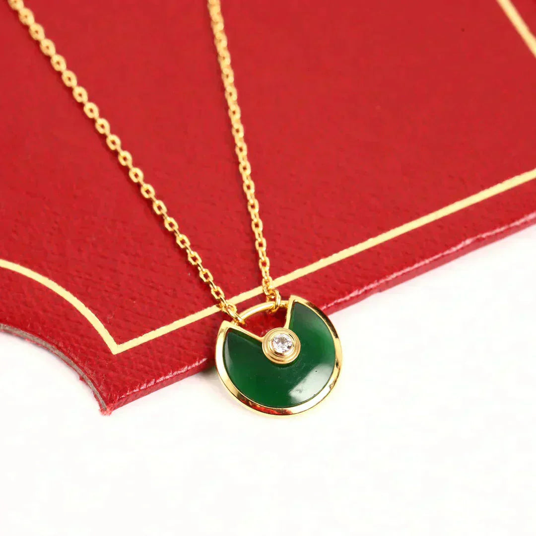 [Valéa jewellery]AMULETTE GOLD MALACHITE NECKLACE