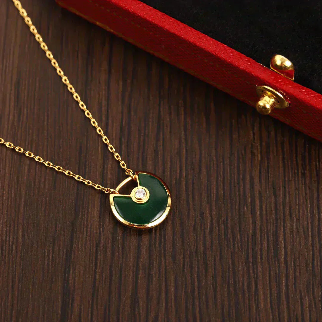 [Valéa jewellery]AMULETTE GOLD MALACHITE NECKLACE