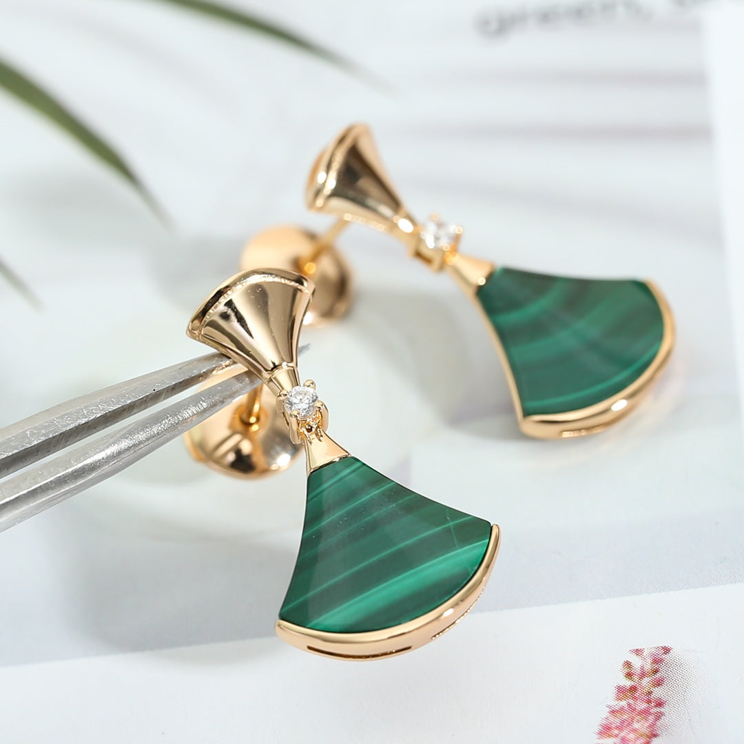 [Valéa jewellery]DREAM MALACHITE PINK GOLD EARRINGS