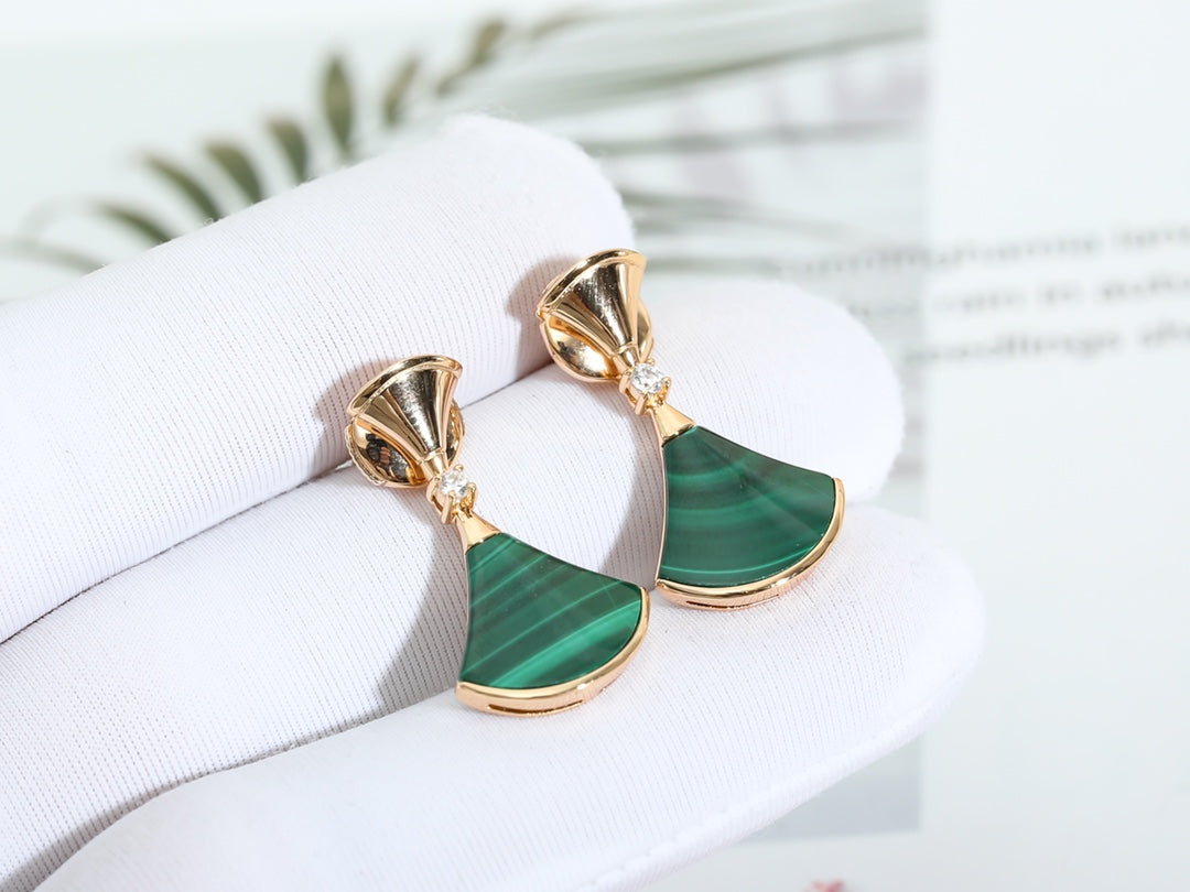 [Valéa jewellery]DREAM MALACHITE PINK GOLD EARRINGS