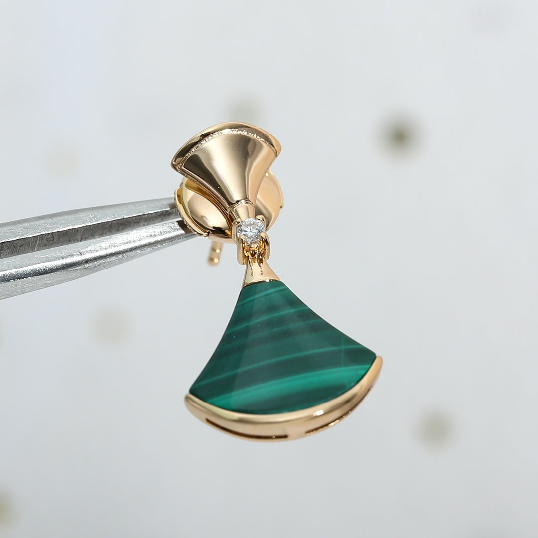 [Valéa jewellery]DREAM MALACHITE PINK GOLD EARRINGS