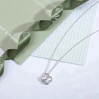 [Valéa jewellery]CLOVER  15MM DIAMOND LASER NECKLACE SILVER