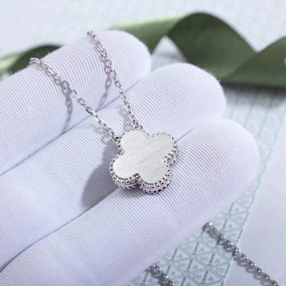 [Valéa jewellery]CLOVER  15MM DIAMOND LASER NECKLACE SILVER