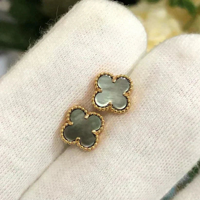 [Valéa jewellery]CLOVER MINI 9.5MM GRAY MOP EARRINGS