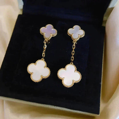 [Valéa jewellery]CLOVER 2 MOTIF WHITE MOP EARRINGS