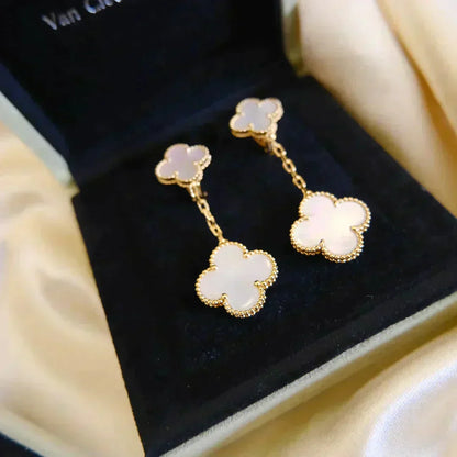 [Valéa jewellery]CLOVER 2 MOTIF WHITE MOP EARRINGS