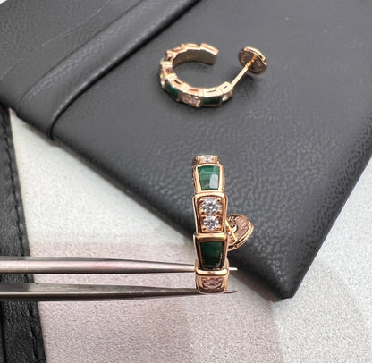 [valéa jewellery]SERPENTI MALACHITE PINK GOLD EARRINGS