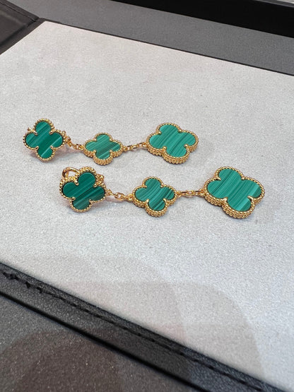 [valéa jewellery]CLOVER MALACHITE 3 MOTIFS GOLD