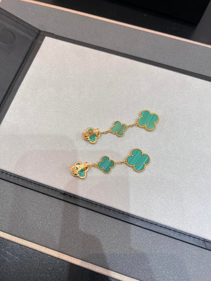 [valéa jewellery]CLOVER MALACHITE 3 MOTIFS GOLD