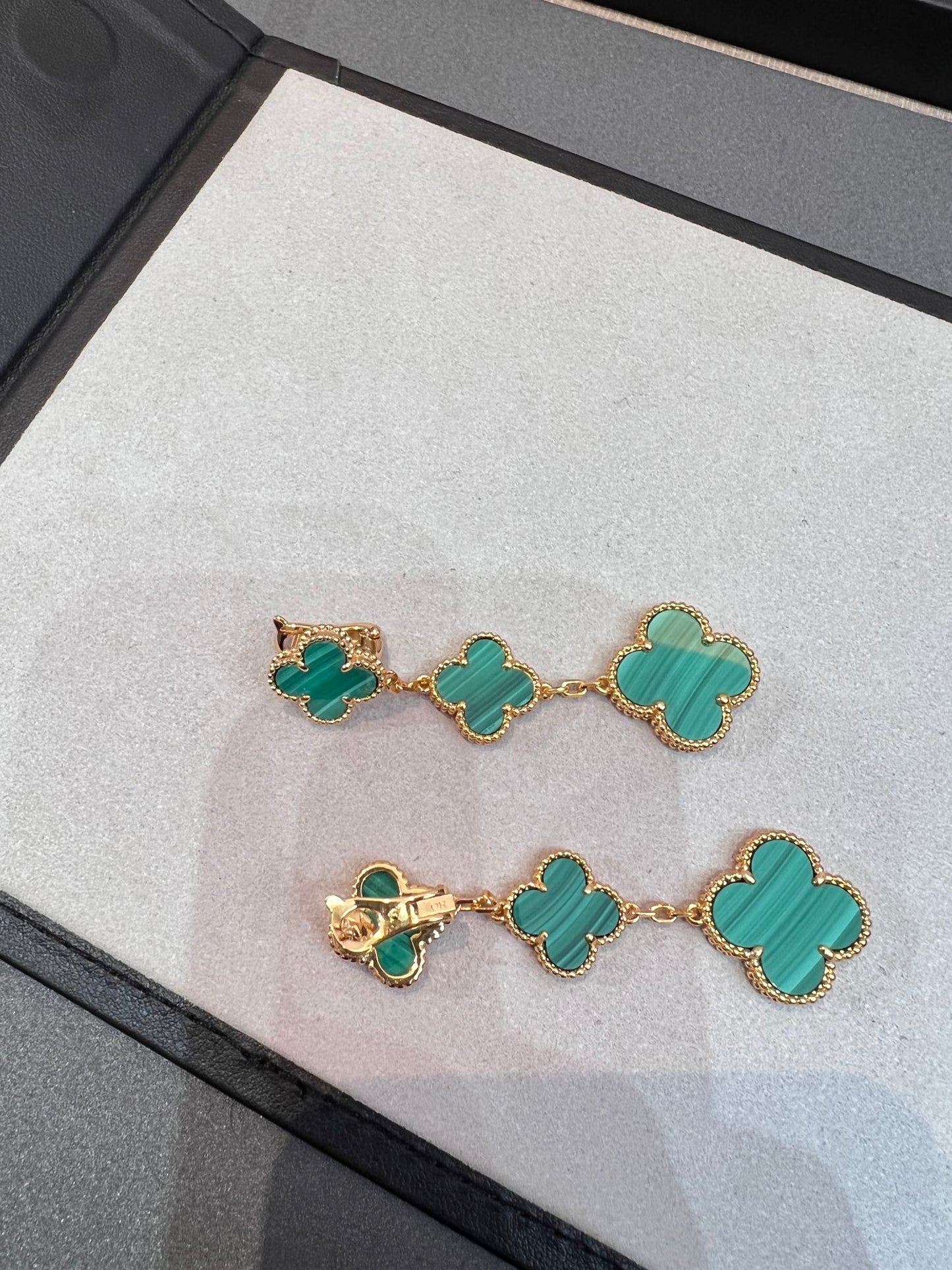 [valéa jewellery]CLOVER MALACHITE 3 MOTIFS GOLD