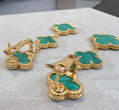 [valéa jewellery]CLOVER MALACHITE 3 MOTIFS GOLD