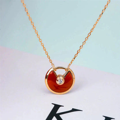 [Valéa jewellery]AMULETTE GOLD CARNELIAN ONYX NECKLACE