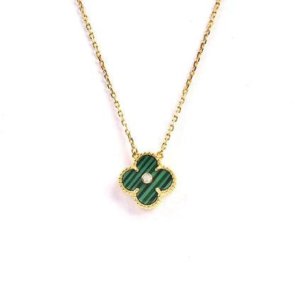 [Valéa jewellery]CLOVER 15MM DIAMOND TURQUOISE NECKLACE