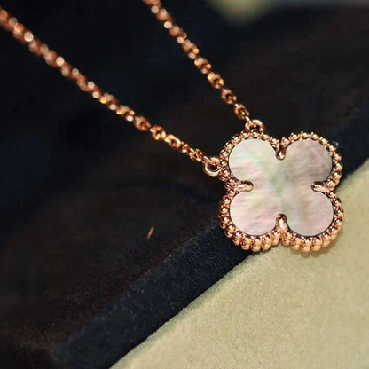 [Valéa jewellery]CLOVER 15MM  GRAY MOTHER OF PEARL NECKLACE