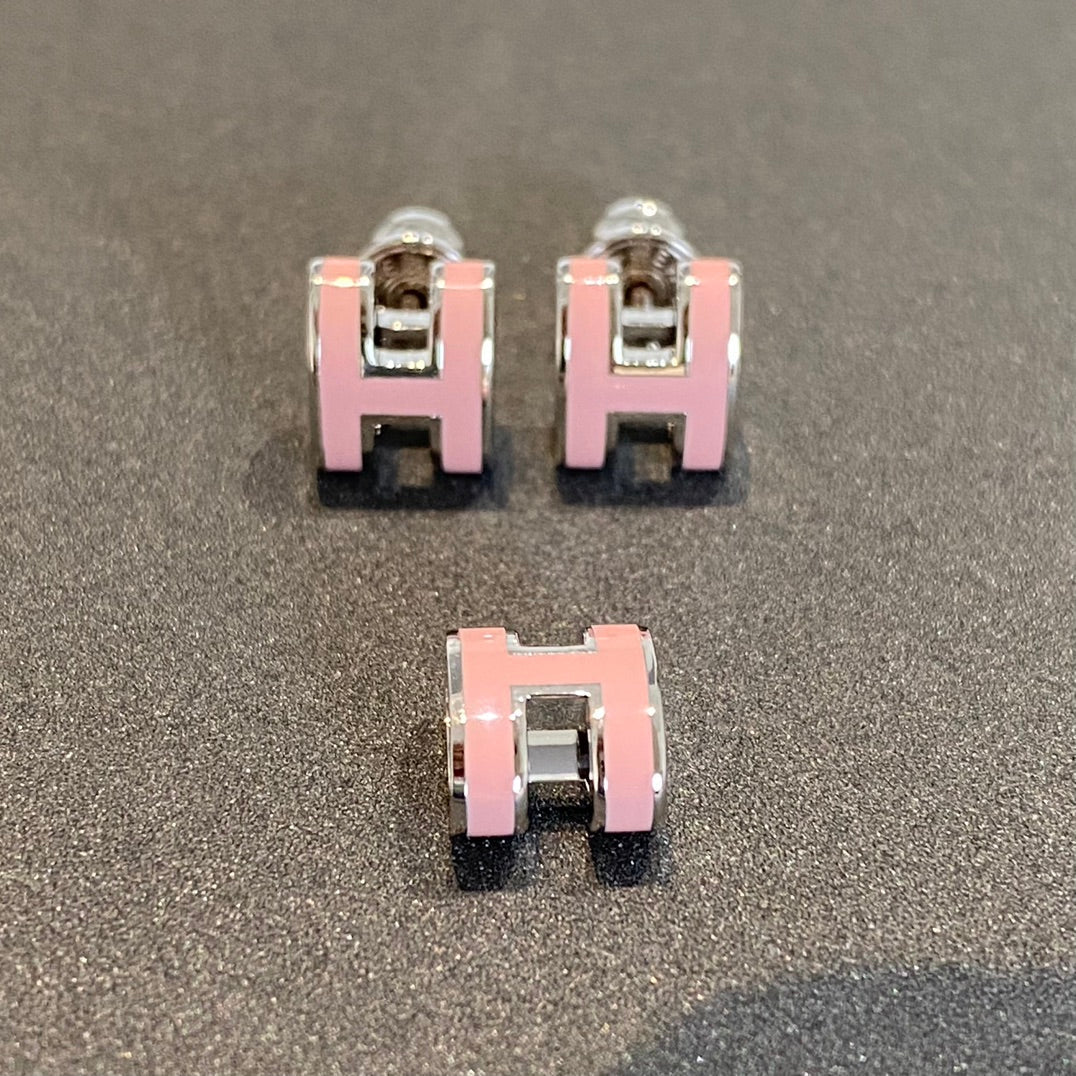 [Valéa jewellery]MINI POP H SILVER EARRINGS PINK