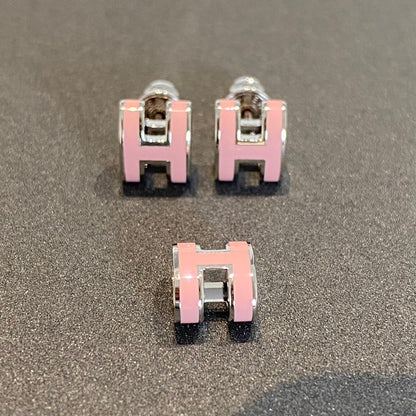 [Valéa jewellery]MINI POP H SILVER EARRINGS PINK