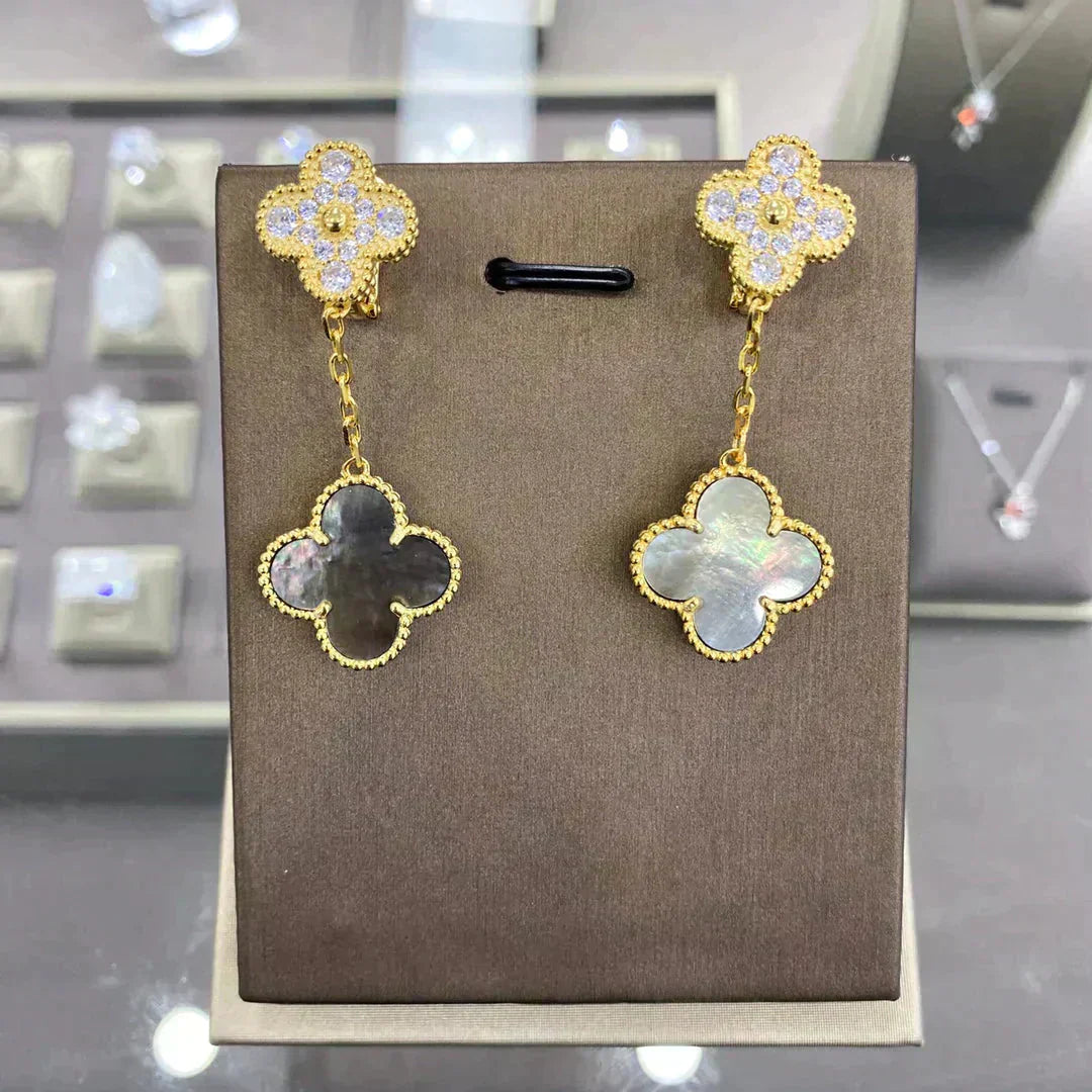 [Valéa jewellery]CLOVER  2 MOTIFS  DIAMOND  EARRINGS (MULTIPLE CHOICESç´