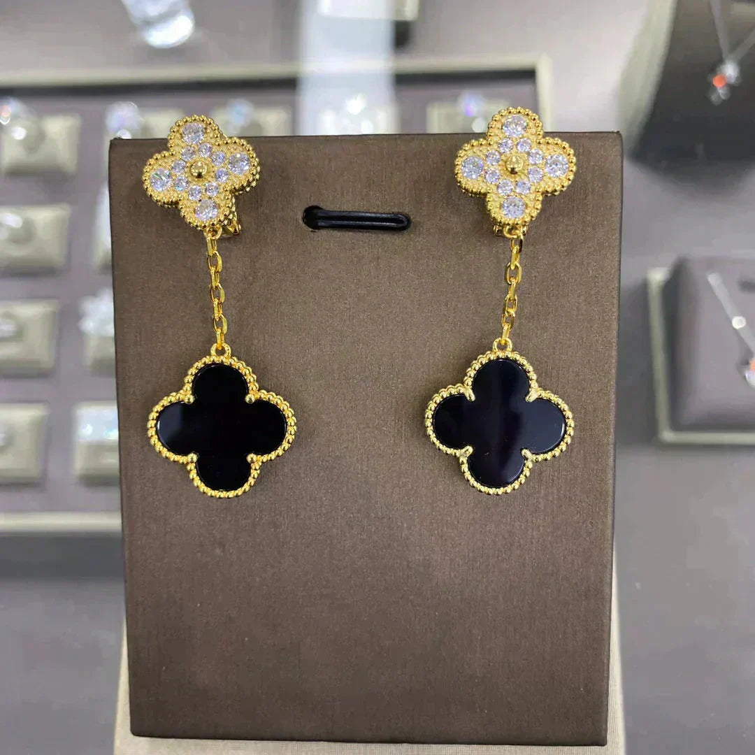 [Valéa jewellery]CLOVER  2 MOTIFS  DIAMOND  EARRINGS (MULTIPLE CHOICESç´