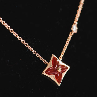 [valéa jewellery]STAR NECKLACE PINK GOLD 1 DIAMOND