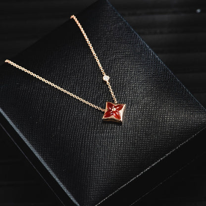 [valéa jewellery]STAR NECKLACE PINK GOLD 1 DIAMOND