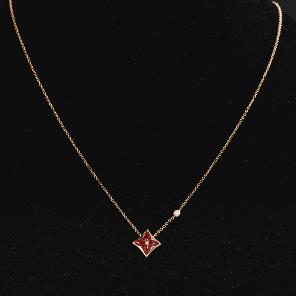 [valéa jewellery]STAR NECKLACE PINK GOLD 1 DIAMOND