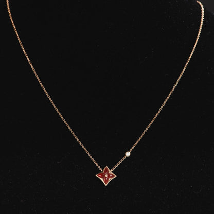 [valéa jewellery]STAR NECKLACE PINK GOLD 1 DIAMOND