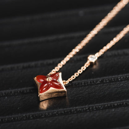 [valéa jewellery]STAR NECKLACE PINK GOLD 1 DIAMOND