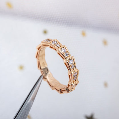 [valéa jewellery]SERPENTI RING PINK GOLD DIAMOND PAVED 3MM