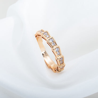 [valéa jewellery]SERPENTI RING PINK GOLD DIAMOND PAVED 3MM