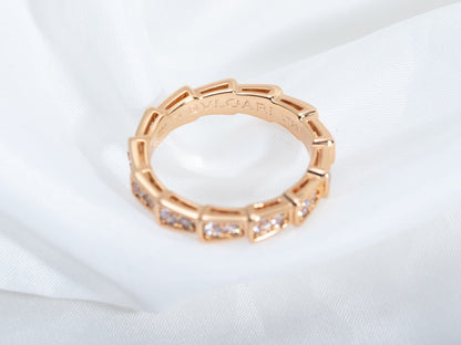 [valéa jewellery]SERPENTI RING PINK GOLD DIAMOND PAVED 3MM