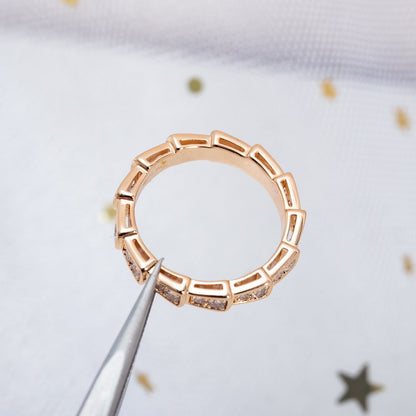 [valéa jewellery]SERPENTI RING PINK GOLD DIAMOND PAVED 3MM