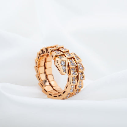 [valéa jewellery]SERPENTI RING PINK GOLD DIAMOND DOUBLE ROW