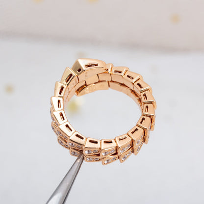 [valéa jewellery]SERPENTI RING PINK GOLD DIAMOND DOUBLE ROW