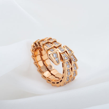 [valéa jewellery]SERPENTI RING PINK GOLD DIAMOND DOUBLE ROW