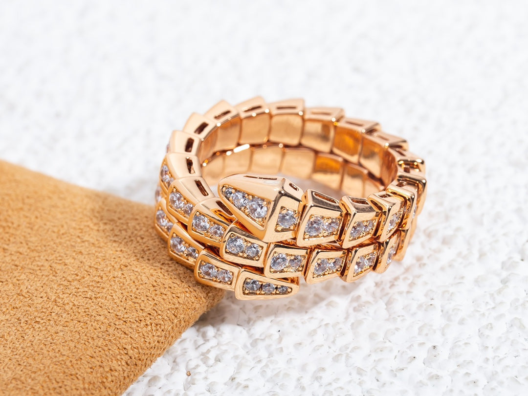 [valéa jewellery]SERPENTI RING PINK GOLD DIAMOND DOUBLE ROW