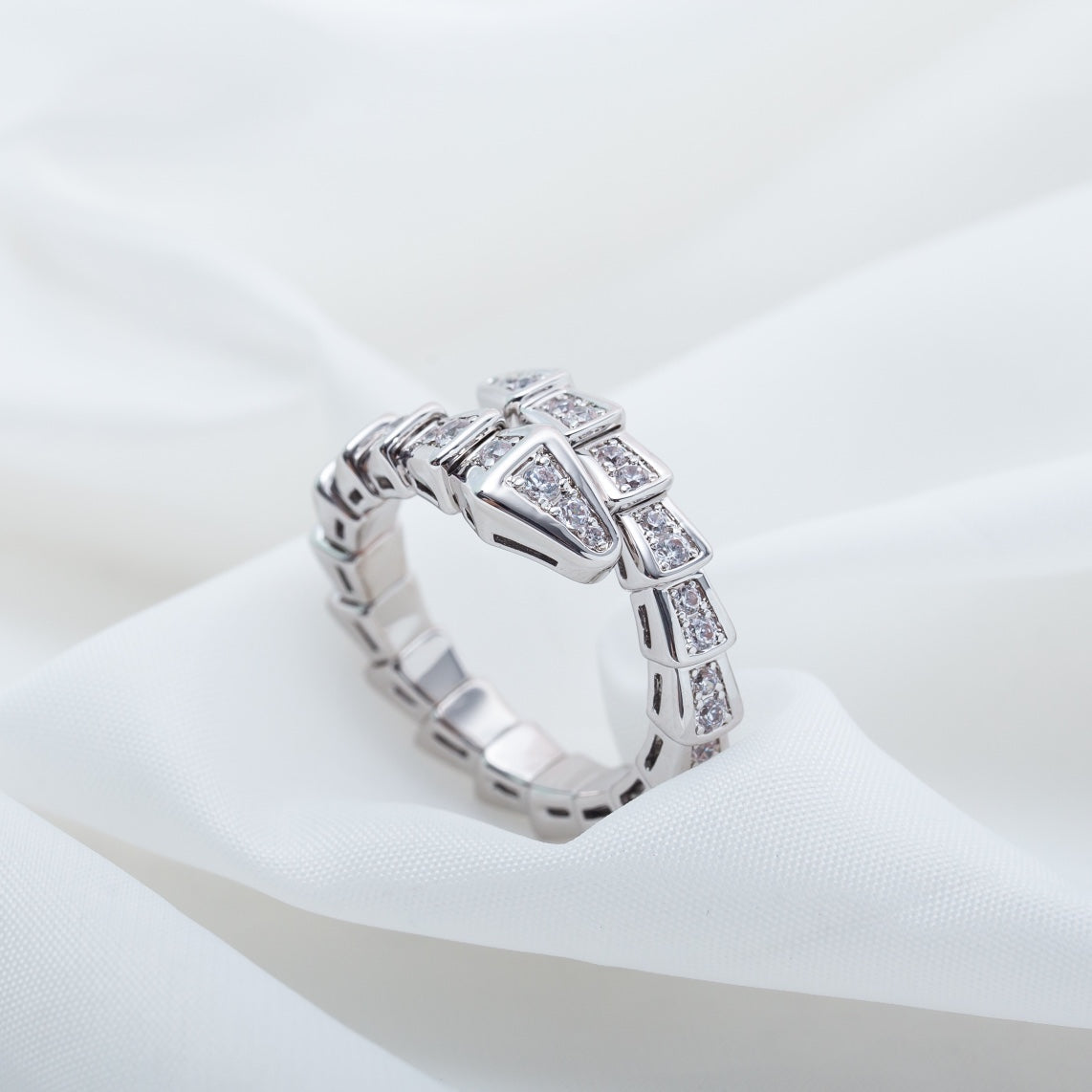 [valéa jewellery]SERPENTI RING SILVER DIAMOND PAVED 4MM