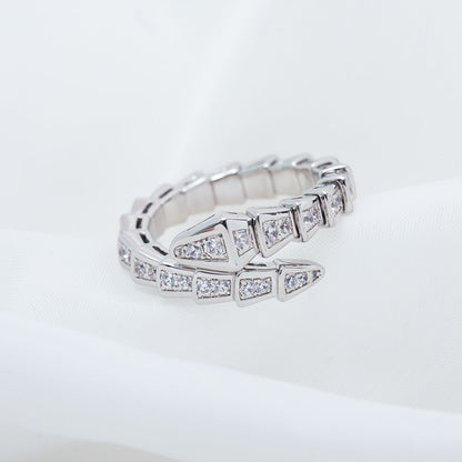 [valéa jewellery]SERPENTI RING SILVER DIAMOND PAVED 4MM