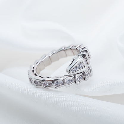 [valéa jewellery]SERPENTI RING SILVER DIAMOND PAVED 4MM